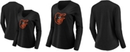 Fanatics Women's Black Baltimore Orioles Core Team Long Sleeve V-Neck T-shirt